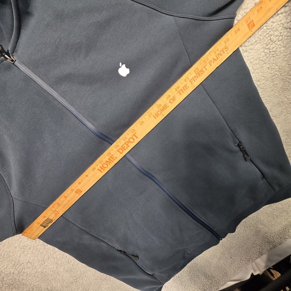 Apple Full Zip Jacket Size 2XLT Apple Logo Employee Blue Coat Zip Pockets - Picture 10 of 16